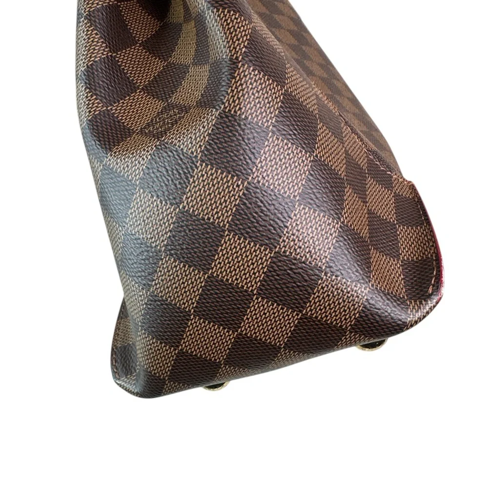 LOUIS VUITTON Damier Ebene Tote Bag with Red Accents - Picture 3 of 10